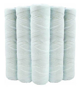 Set med 5 spolbara filterelement, sedimentresistenta 9 \" 3/4 - 20 mikron, kompatibla med 10 \" filter, tillverkade i Frankrike - Shlm