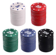100 st Pokerchips Set Poker Roulette Casino Chips Räknemarker Med Värde Färgade Spelmarker Spelbrickor För Matematikinlärning Underhållning Fest