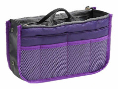 Handväska Organizer Insats för Handväskor Väska Organizers Insida Tote Plånbok Kvinnor Sjuksköterska Nylon 13 Fickor Lila Medium