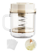 Grekisk Yoghurt Sil med Lock, 1100ml med 3 Finmaskiga Filterpåsar