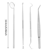 4/3 st/set Tandrengöringsverktyg i rostfritt stål Tandläkare Tandstensskrapa Scaler Plackborttagare Dentalhygieninstrument Kit