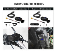 Motorcykel USB-laddare Typ C Snabbladdare QC3.0 med Voltmeter ON/OFF-brytare för Telefon Surfplatta