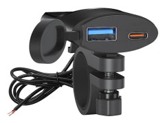 Motorcykel Telefonladdare Dubbel USB A/C Snabbladdning 3.0 Motorcykel USB-laddare Intelligent Strömavstängning
