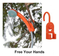 Bärbar campingdusch med vattenpump, 2200 mah USB-kabel Orange Orange Orange