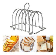 Brödställ Icke-Deformerbart Ögla Bärhandtag Non-stick Bollformade Fötter Rostfritt Stål 6 Fack Toast Hållare Bageri