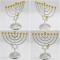 Traditionell Klassisk Chanukka-Menorah 9-Ljus Metallhantverk Lämplig för Nyårshelg Heminredning