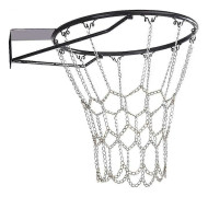 Basketbollnät i metallkedja, ersättning för utomhus inomhus standardring 12 krokar järnkedja basketbollnät