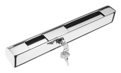 Marint utombordsmotorlås med 2 nycklar, stöldskydd i rostfritt stål för yacht/fiskebåt/motorbåt (Silver)
