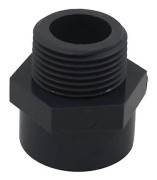 2 st. PVC gängad ändkoppling hane, DN15 (Invändig diameter 20 mm - 1/2\" gänga)