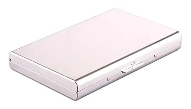 Kreditkortshållare Metallfodral Case SILVER 2 SILVER