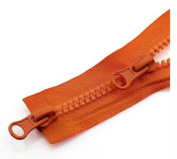 1 st Klädtillbehör Dubbel Dragkedja Lång Dragkedja Öppen Kraftig Jacka Resin Dragkedja Nr 5 orange 90cm