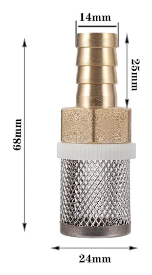 (som bild 5) 2 st 1/2' Filter 6~19mm Slangfilter Trädgårdsbevattningsfilter Mässingssil Spruta Pump Filtreringsnät 304 Rostfritt Stål Mesh