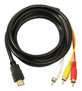 HDMI till RCA-konverteringskabel säkerställer enkel installation av hemunderhållning, digital signalöverföring stöder alla HDTV-enheter 1,5 m guldpläterade kontakter