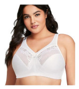 Glamorise BH - 1003WHT36I - Full Figure Plus Size MagicLift Minimizer BH utan stål 1003 Vit Vit 46