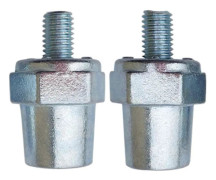 2 st Universal Positiv Negativ Batteripol Kontakt Silver Korrosionsbeständig Kabelanslutningsstolpar Sidoförlängare(+):17-19mm,(-):15-17mm