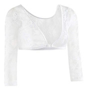 Vintage Klänning Dam Långärmad Blommig Spetskofta Bolero Slim Spetsjacka Toppar