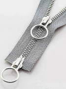 70/90cm Metall Dragkedja Dubbel Slider Rund Ring Dragkedja För DIY Sömnad Kläder gray 90cm
