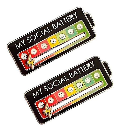 Rolig Social Stämnings Nål 7 Dagar, Social Batteri Slagsnålar, Interaktiv Stämnings Nål, Ångest Badge Stämnings Uttrycks Nål Gåva För Introvert-YKY416
