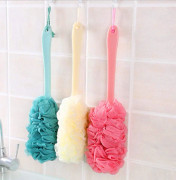 Uppfriskande badupplevelse, Loofah på pinne för rikt lödder & komfort, Exfolierande Luffa badsvamp med vetenskaplig design, Idealisk för hem &