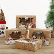 Charming Christmas Treat Boxes, Christmas Themed Gift Boxes Large Containers with Clear Window, Perfect for Christmas Treats, Made with Eco-Friendly Materials
