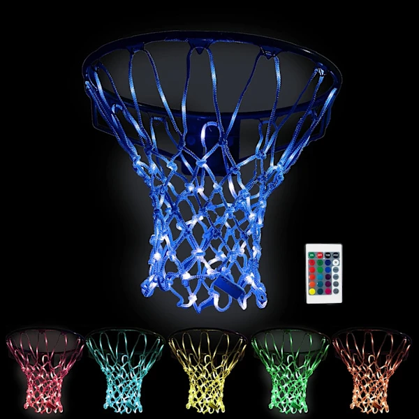 Färgskiftande Basketkorg, Superstark LED Basketkorgslampa för Utomhus- och Inomhusbruk, Justerbar Fjärrkontroll, Enkel Installation