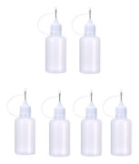 Applikatorflaska med fin spets för pyssel, mjuk flexibel plast 30 ml precisionsdispenser med rostfri metallnålsspets, lätt att klämma ut flytande lim
