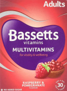 Bassetts Adults Raspberry and Pomegranate Flavour Soft and Chewy Multivitamins