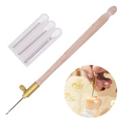 1/3 Set Broderi Tambur Krok med 3 Nålar Fjäder Broderi Hantverk Korsstygn Set Fransk Virkning för DIY Sömnad Stickning