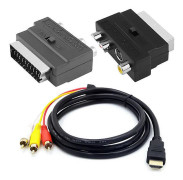 S-video hane till 3 Rca Av ljudkabel med Scart till 3 Rca Phono adapter 1080p Hdmi-kompatibel till Rca kablar kontakt tillbehör
