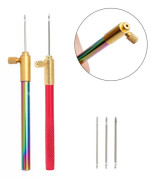 1/3 Set Broderi Tambur Krok med 3 Nålar Fjäder Broderi Hantverk Korsstygn Set Fransk Virkning för DIY Sömnad Stickning