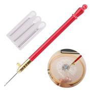 1/3 Set Broderi Tambur Krok med 3 Nålar Fjäder Broderi Hantverk Korsstygn Set Fransk Virkning för DIY Sömnad Stickning