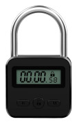 Metall Timerlås LCD Tid 99 Timmar Max Timing USB Timer Hänglås, svart