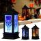 Halloween-tema LED-ljusljus Retro fyrhörnig lykta hängande prydnad för hemträdgårdsdekoration