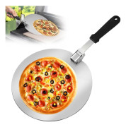 12\" Rund Pizzaspade Rostfritt Stål med Fällbart Handtag för Pizza, Bröd, Deg, Bakverk