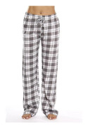 Dam Pyjamasbyxor med Fickor, Mjuka Flanell Rutiga Pyjamasbyxor för Kvinnor CNR Grå