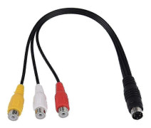 4-stifts S-video till 3 RCA hona TV-adapter laptopkabel