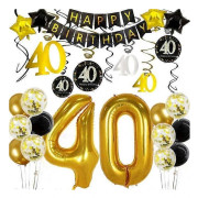 40-årsdag Dekorationer För Honom Män Grattis på 40-årsdagen Party Ballonger Dekorationer 40 År 40-årsdag Dekor 40-årsdag Kvinnor Hennes