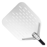 Pizzaspade 40 x 30 cm - Glider lätt på pizzastenen - Perforerad pizzaspade med stor yta och avtagbart handtag