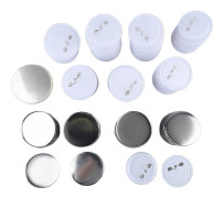 100 Set Knappnålsdelar 5,8 cm Diameter Tennplåt Plastbas Knapptillverknings Tillbehör för Märkeshantverk DIY