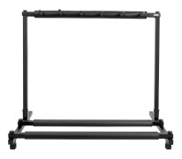 Gitarrställ, rymmer 5 instrument, robust och hopfällbar design,svart