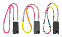 RY-Färgglad mobiltelefon träpärlrem kompatibel med iPhone halsband mobiltelefonfodral