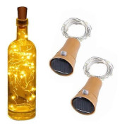 2-pack Flasklampa med solcell - Ljusslinga för flaskor LED gul