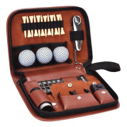 Golfpresenter för män och kvinnor, golfaccessoarset med exklusivt fodral, golfbollar, avståndsmätare, peggar, borste, multifunktionell torvkniv, räknare