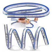 Set med flexibel linjal, böjd linjal, böjd linjal 30 cm och 60 cm dubbelsidig vinyl ny idé mall linjal