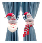 Set med 2 julgardin-set Snögubbe Jultomte Hängen
