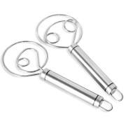 Dansk Degvisp, 2-pack Premium Rostfritt Stål Holländsk Visp, Stor Handmixer Blender Fo