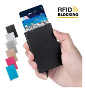 Pop-Up Korthållare med RFID Signalblockering - Röd, Säker Plånbok rode