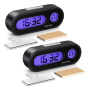 Pack Bil Digital Klocka, 2 i 1 Digital Klocka med Termometer för Bilinstrumentbräda