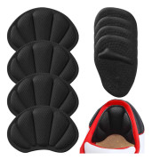 4 st hälkuddar & 4 st självhäftande fotdynor Black