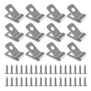 100 pcs Wire Clips for Fences with Screws Stainless Steel Rust-Resistant Clamps for 12-16 Gauge Garden Supplies A A